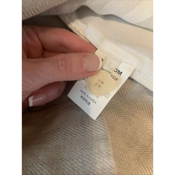 Blossom Label Solid Beige Linen Pantsuit Blazer Trousers High Rise Korea 1 Small - Picture 10 of 10